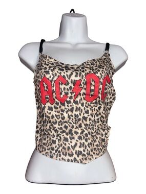 AC/DC Band Logo Leopard Print Tank Top – Size Medium